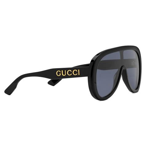 occhiali gucci mascherina neri|Gucci Occhiali da sole a mascherina.